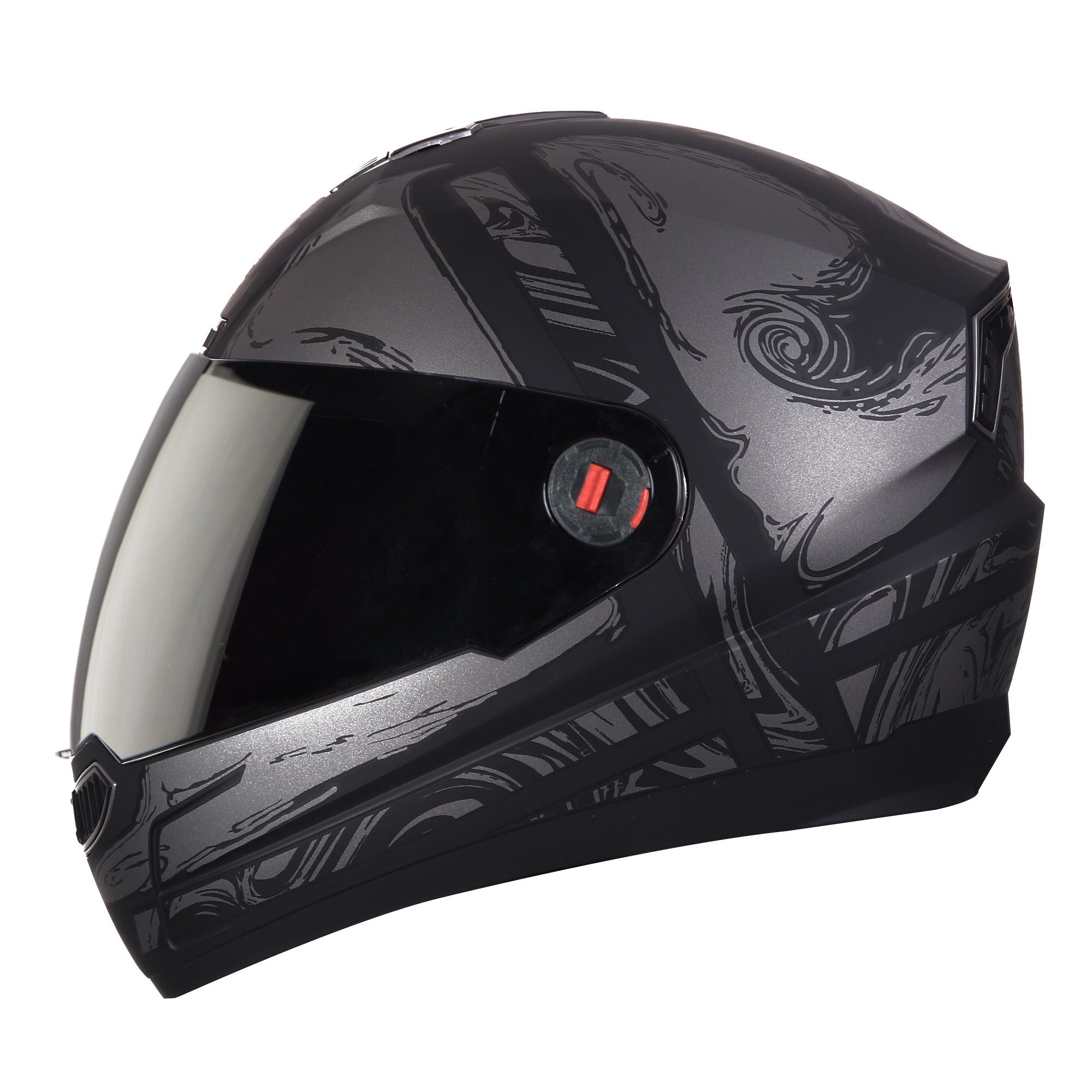 SBA-1 Craft Mat Black With Grey ( Fitted With Clear Visor  Extra Smoke Visor Free)